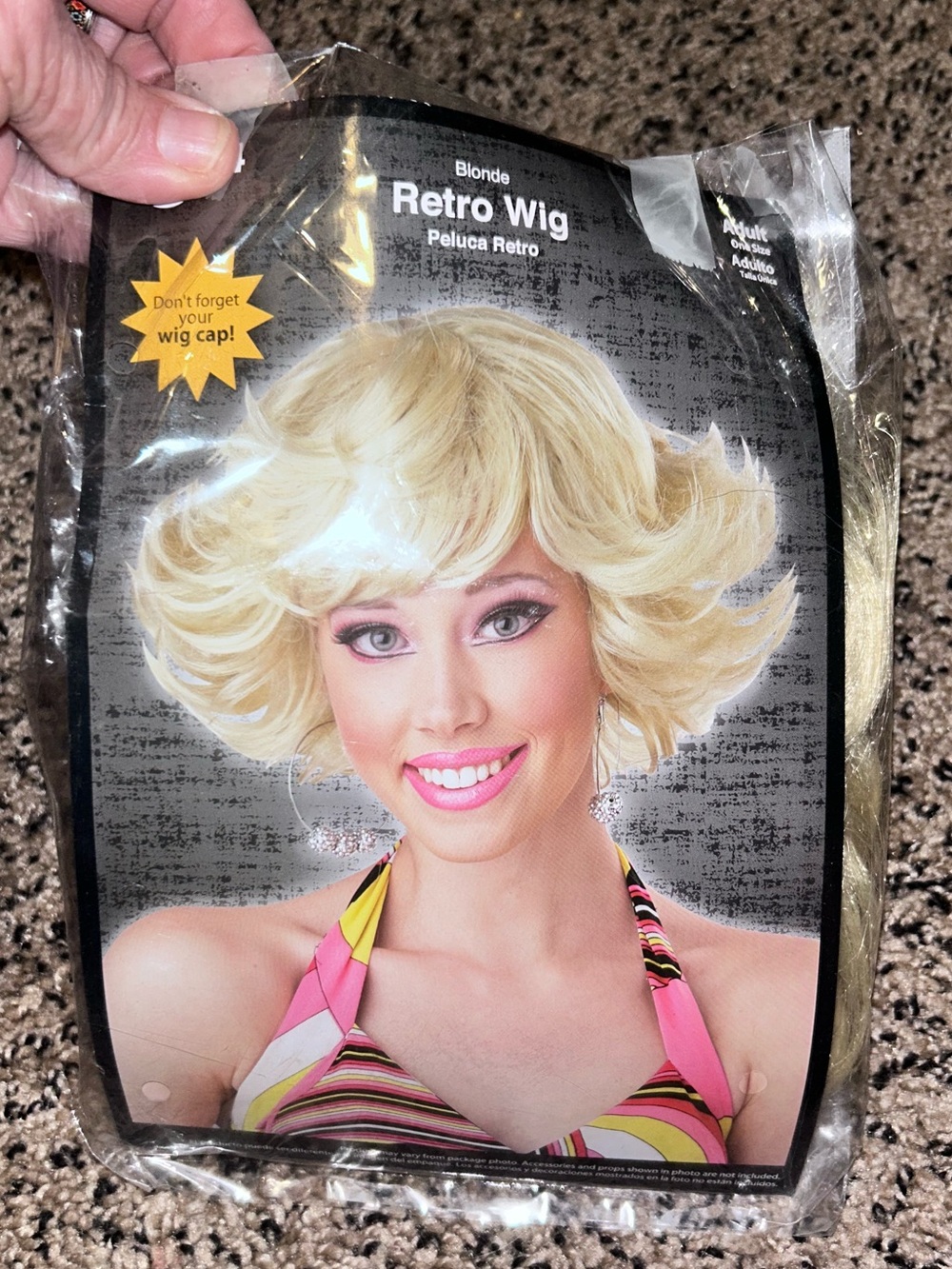 70's Costume Wig, Synthetic, Blonde